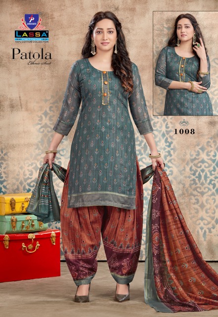 Lassa Patola Ethnic Suit Vol-1 Cotton Designer Print Dress Material